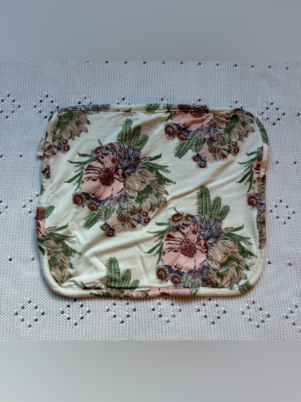 kate quinn Floral Cactus Print Lovey in Cream, Pink, Green, Blue